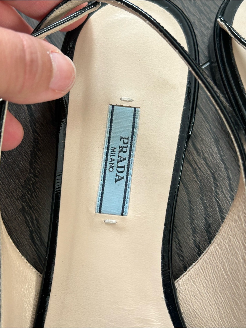 Prada Black Patent Leather Slingback Pointed-Toe Flats 40 - Picture 3 of 5
